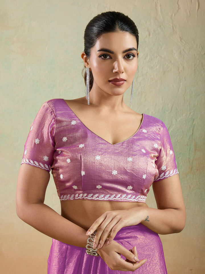 Embroidered Chiffon Velvet Saree