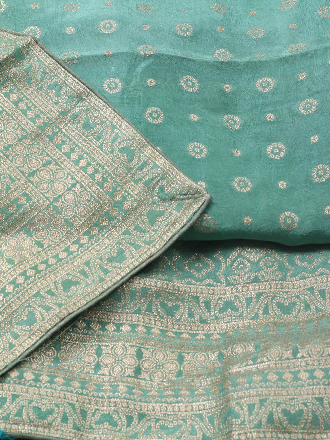 Embroidered Art Silk Unstitched Suit Piece With Dupatta