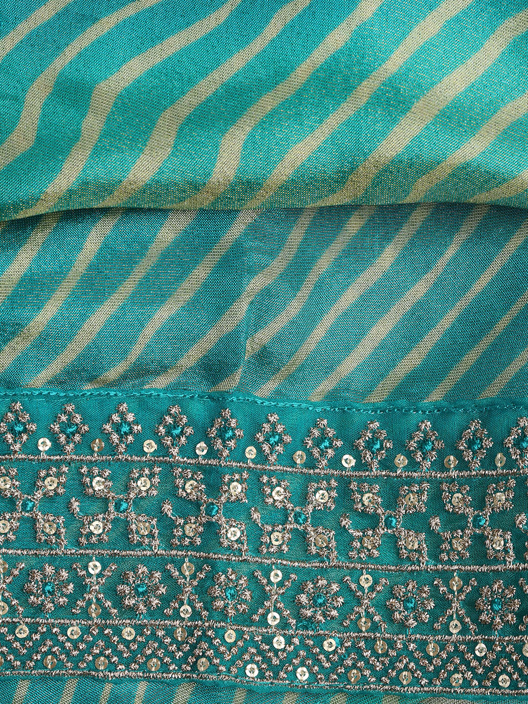 Patch Neck Art Silk Unstitched Suit With Dupatta