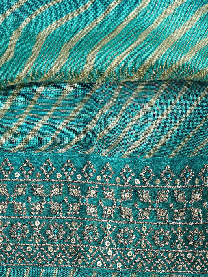 Patch Neck Art Silk Unstitched Suit With Dupatta