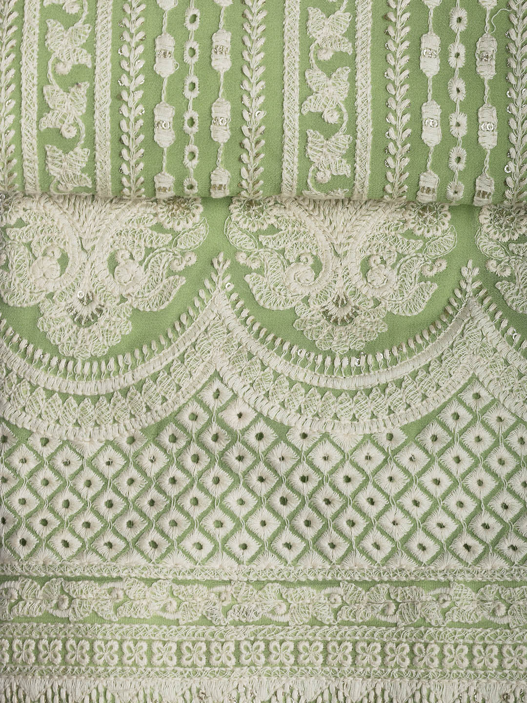 Embroidered Georgette Unstitched Suit Piece With Dupatta