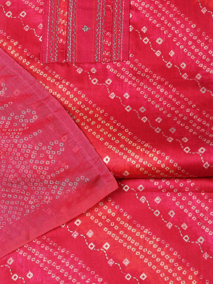 Peinted Cotton Blend Unstitched Suit With Dupatta