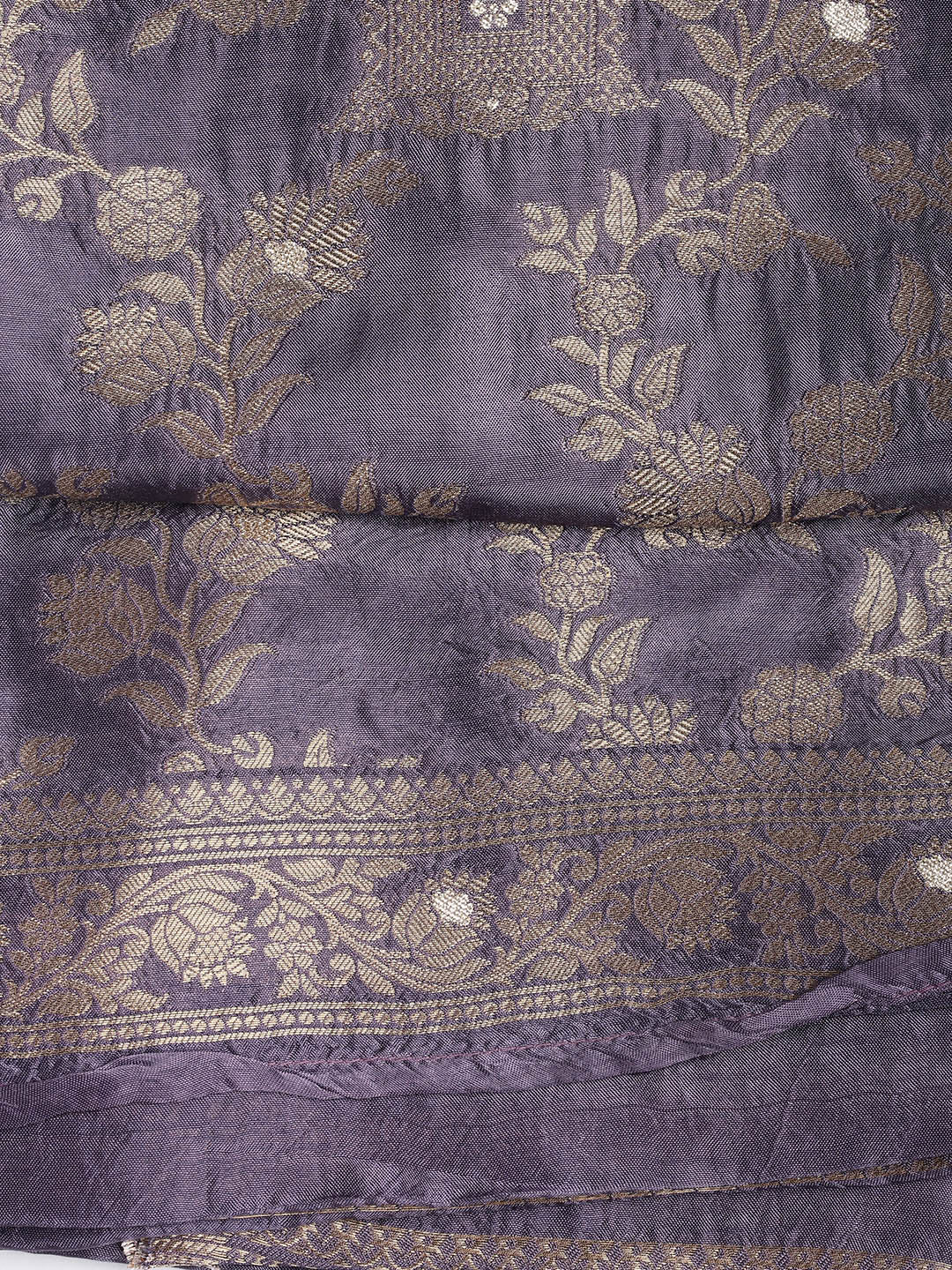 Embroidered Chanderi Unstitched Suit Piece With Dupatta