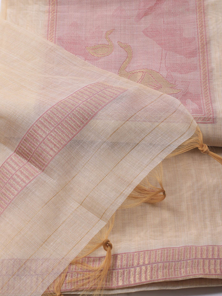 Jamdhani Chanderi Unstitched Suit Piece With Dupatta