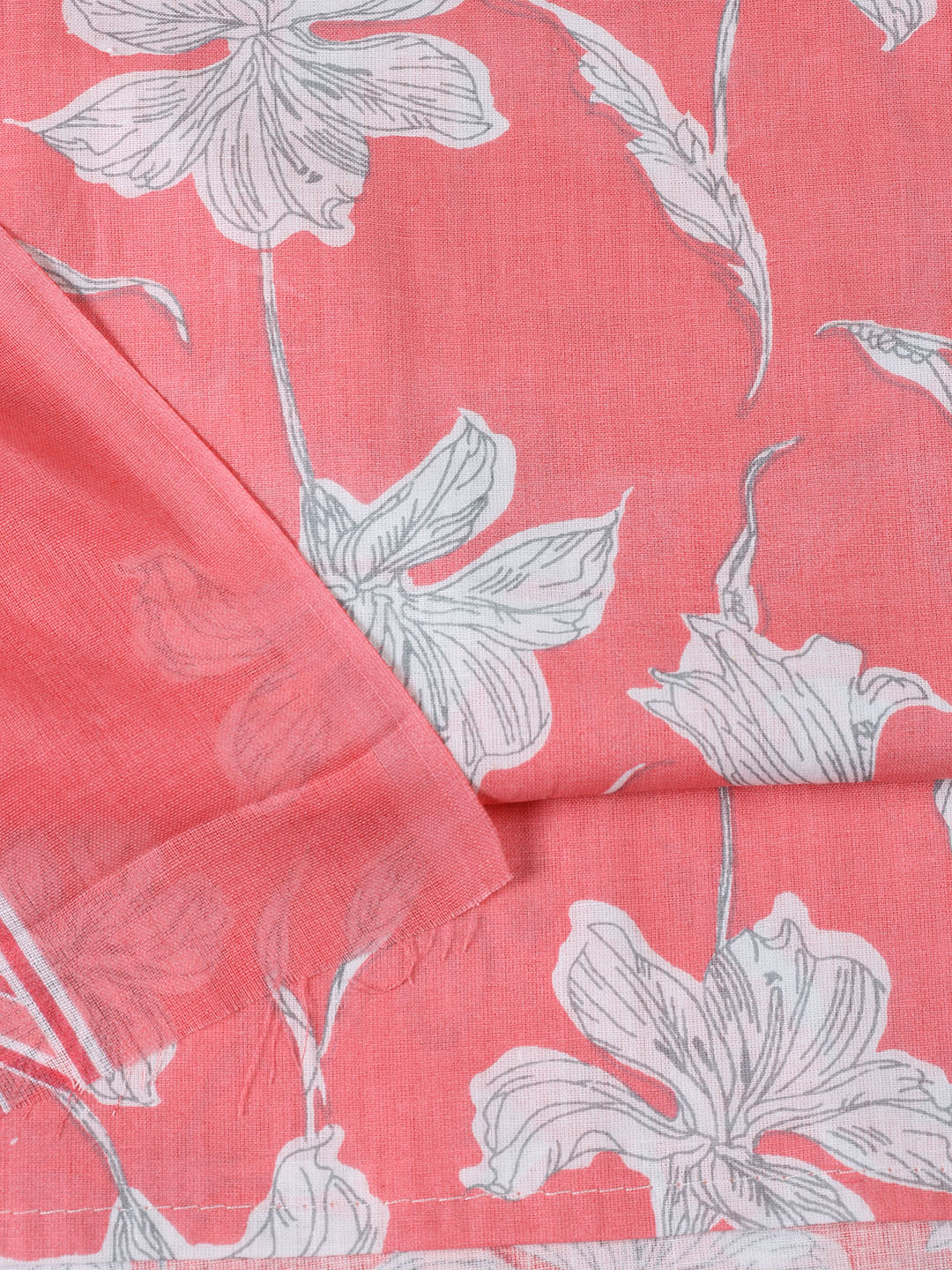Neck Patti Cotton Blend Unstitched Suit With Dupatta