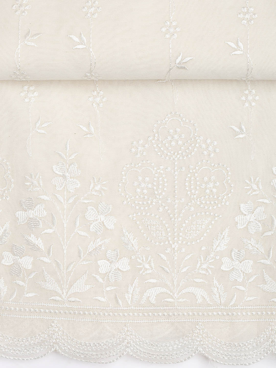 Embroidered Chanderi Unstitched Suit With Dupatta