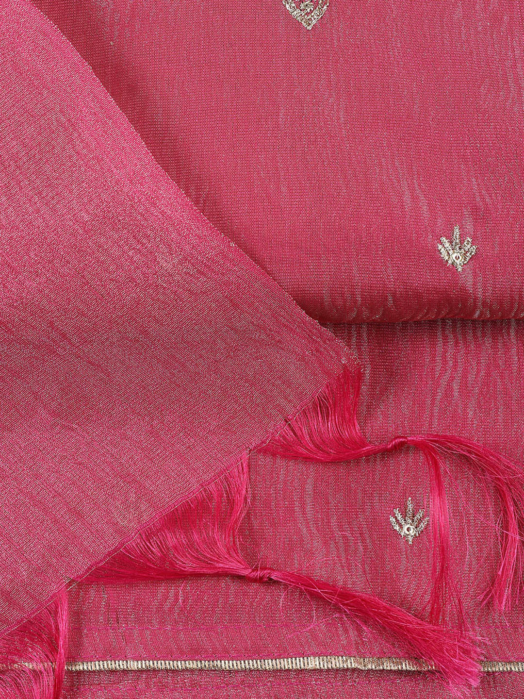 Neck Embroidered Tissue Unstitched Suit Piece With Dupatta