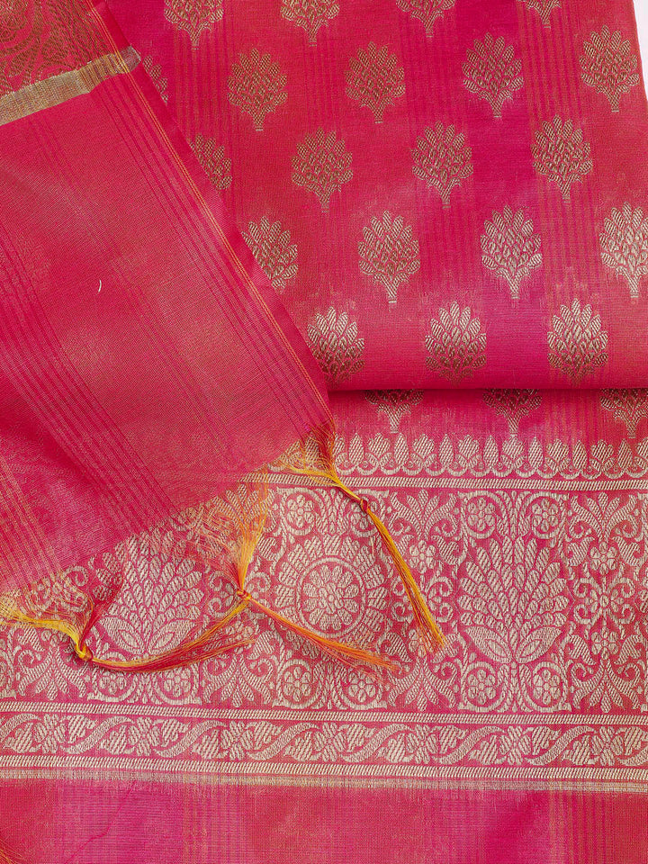 Rani Woven Design Chanderi Unstitched Dress Material