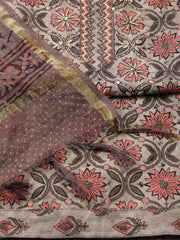 Printed Cotton Blend Unstitched Suit With Dupatta