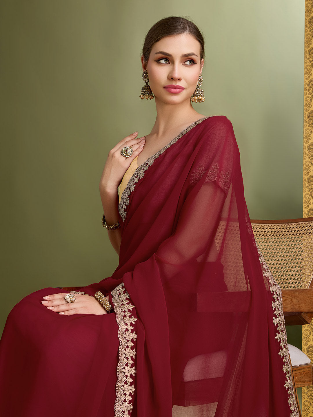 Georgette Embroidered Saree