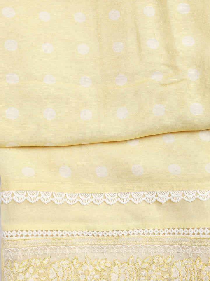 Embroidery Linen Unstitched Suit With Dupatta