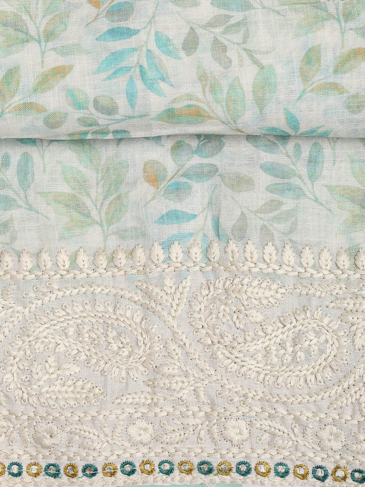 Printed Cotton Blend Unstitched Suit Piece With Dupatta