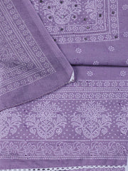 Neck Work Cotton Blend Unstitched Suit With Dupatta