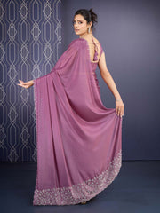 Stone Work Art Crepe Saree