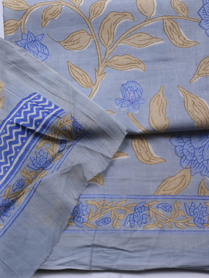 Printed Cotton Blend Unstitched Suit Piece With Dupatta