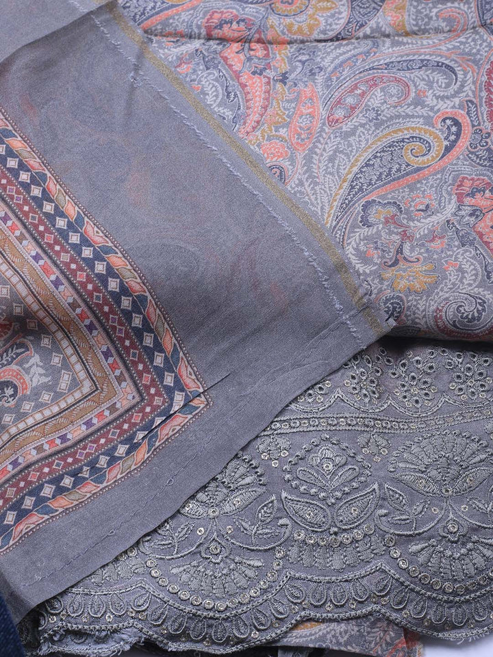 Printed Muslin Unstitched Suit With Dupatta