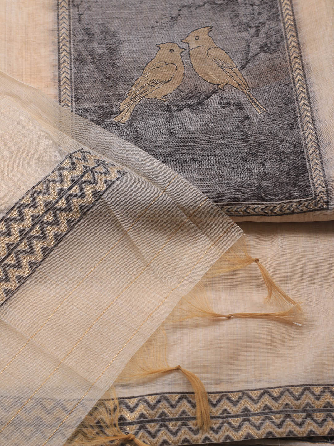 Jamdhani Chanderi Unstitched Suit Piece With Dupatta