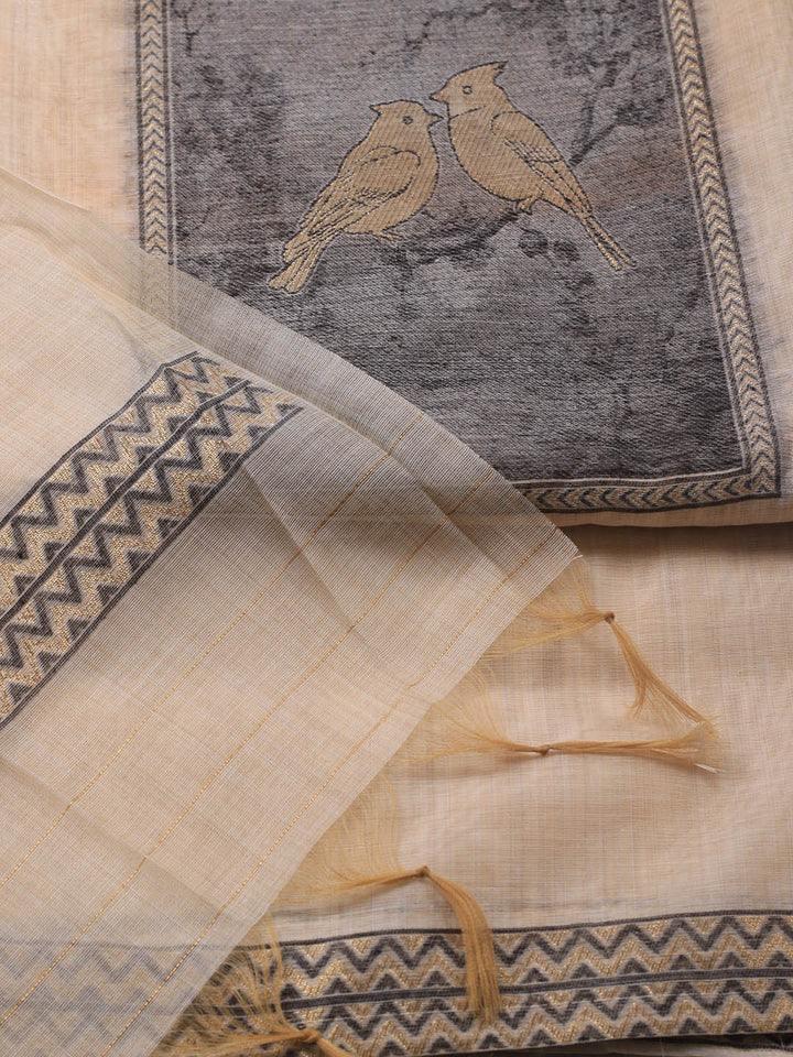 Jamdhani Chanderi Unstitched Suit Piece With Dupatta