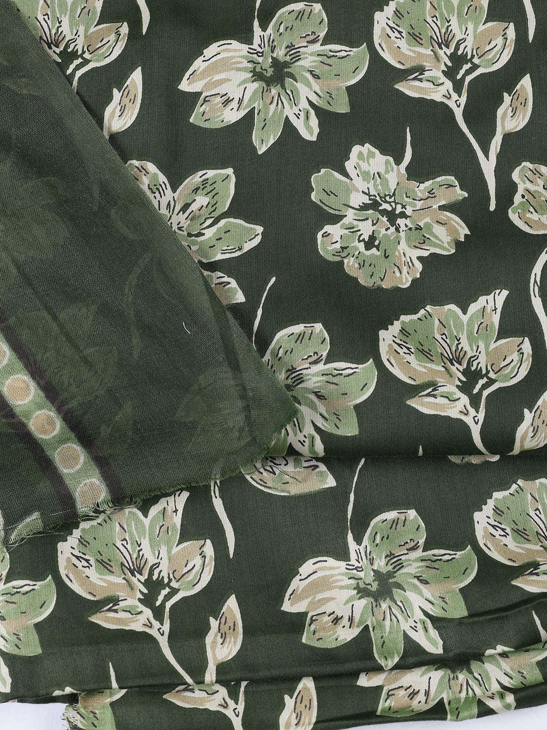 Printed Cotton Blend Unstitched Suit With Dupatta