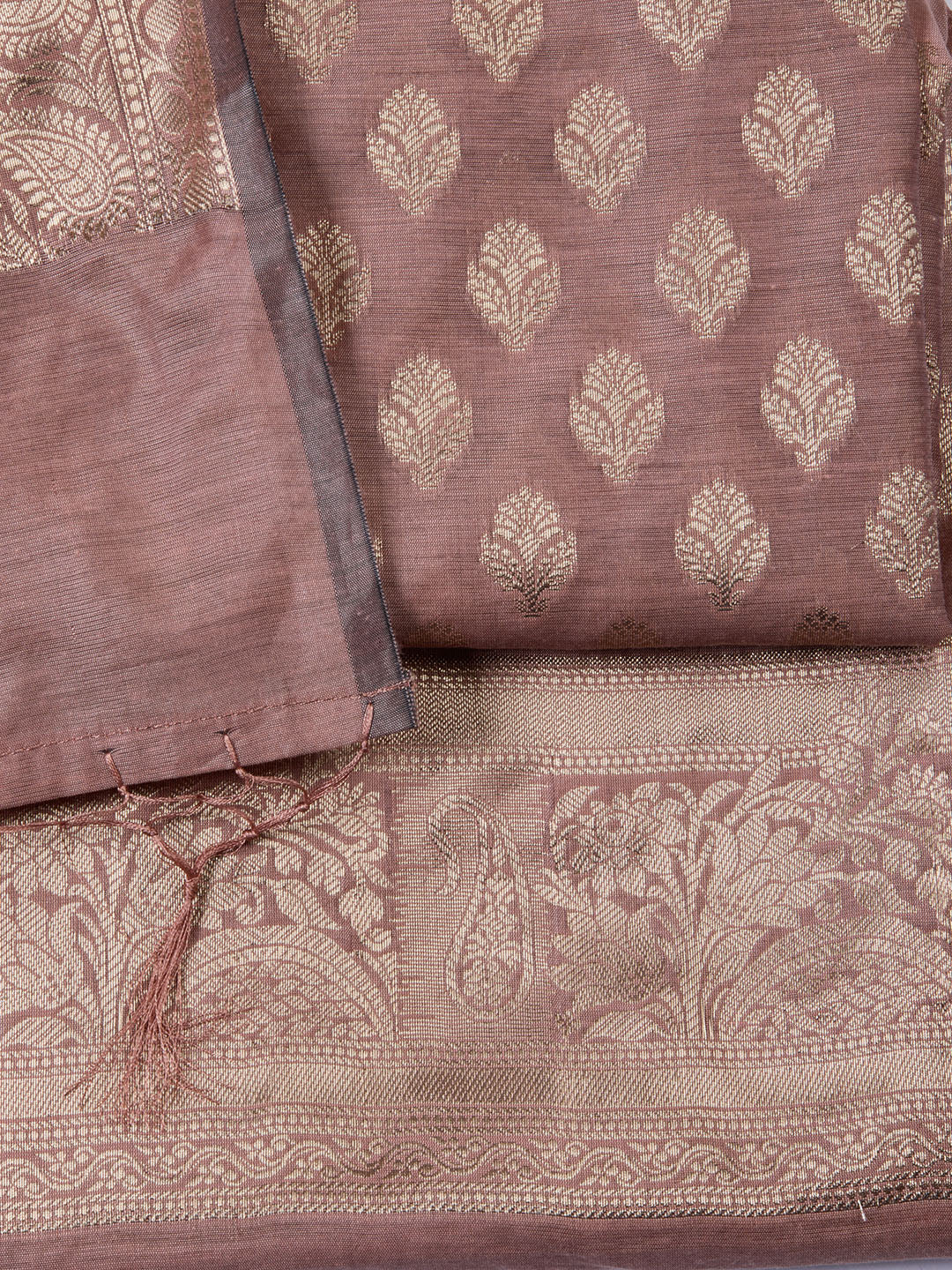 Woven Chanderi Unstitched Suit With Dupatta