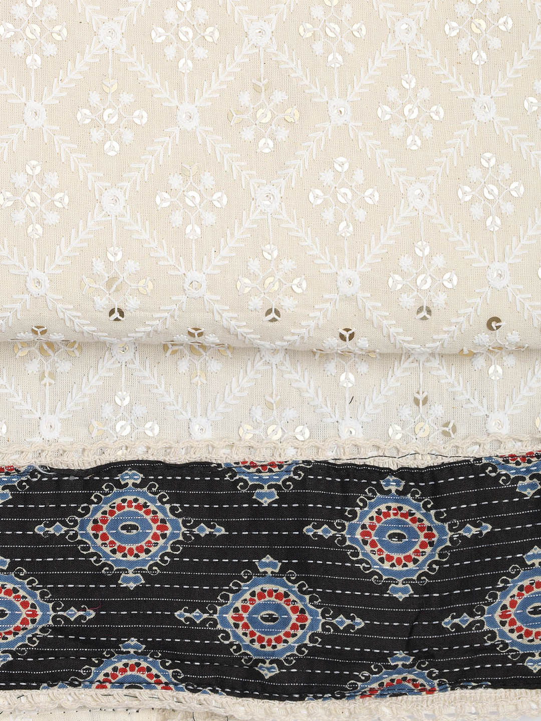 Printed Cotton Blend Unstitched Suit Piece With Dupatta