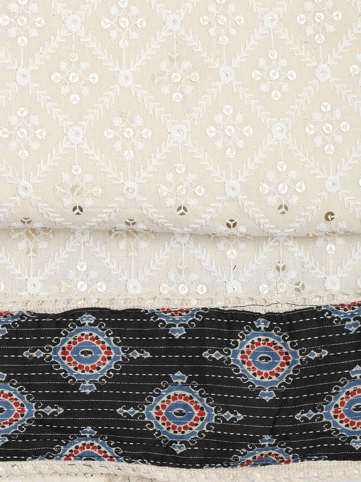 Printed Cotton Blend Unstitched Suit Piece With Dupatta