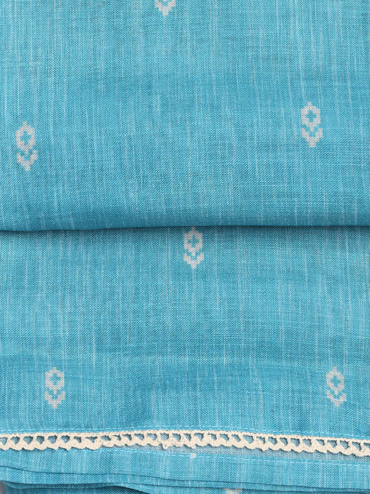 Neck Embroidered Chanderi Unstitched Suit Piece With Dupatta