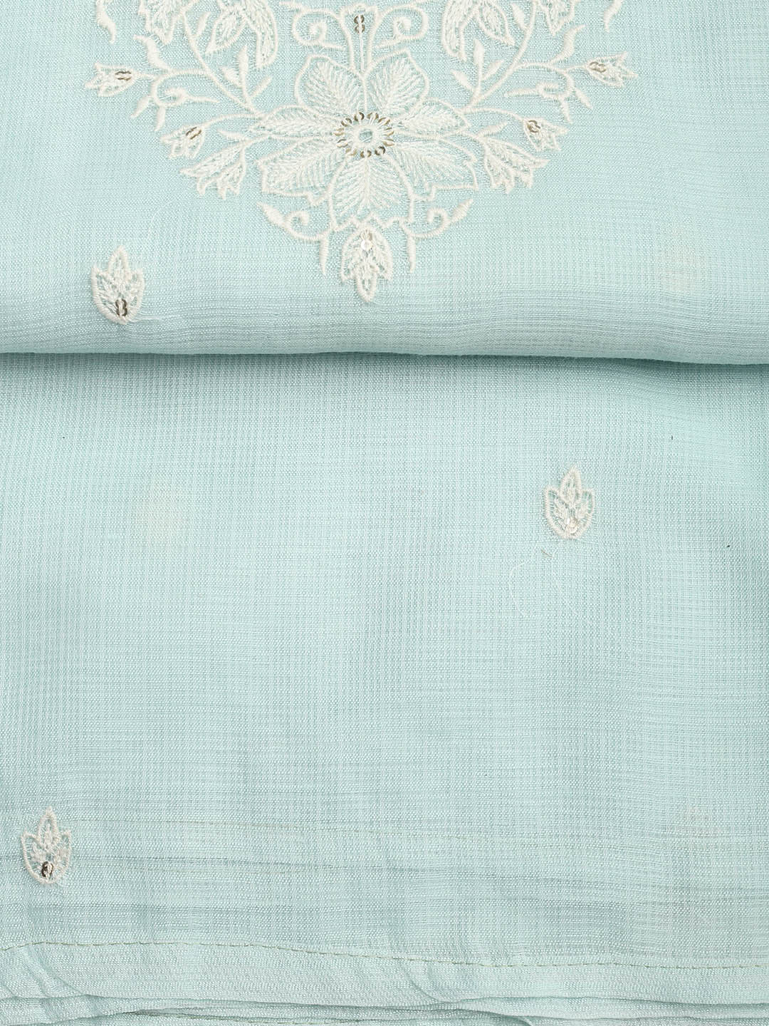 Neck Embroidered Cotton Blend Unstitched Suit With Dupatta