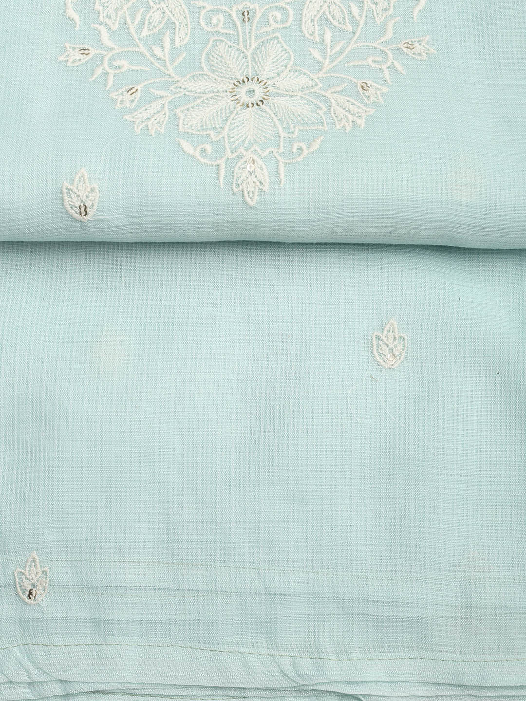 Neck Embroidered Cotton Blend Unstitched Suit With Dupatta