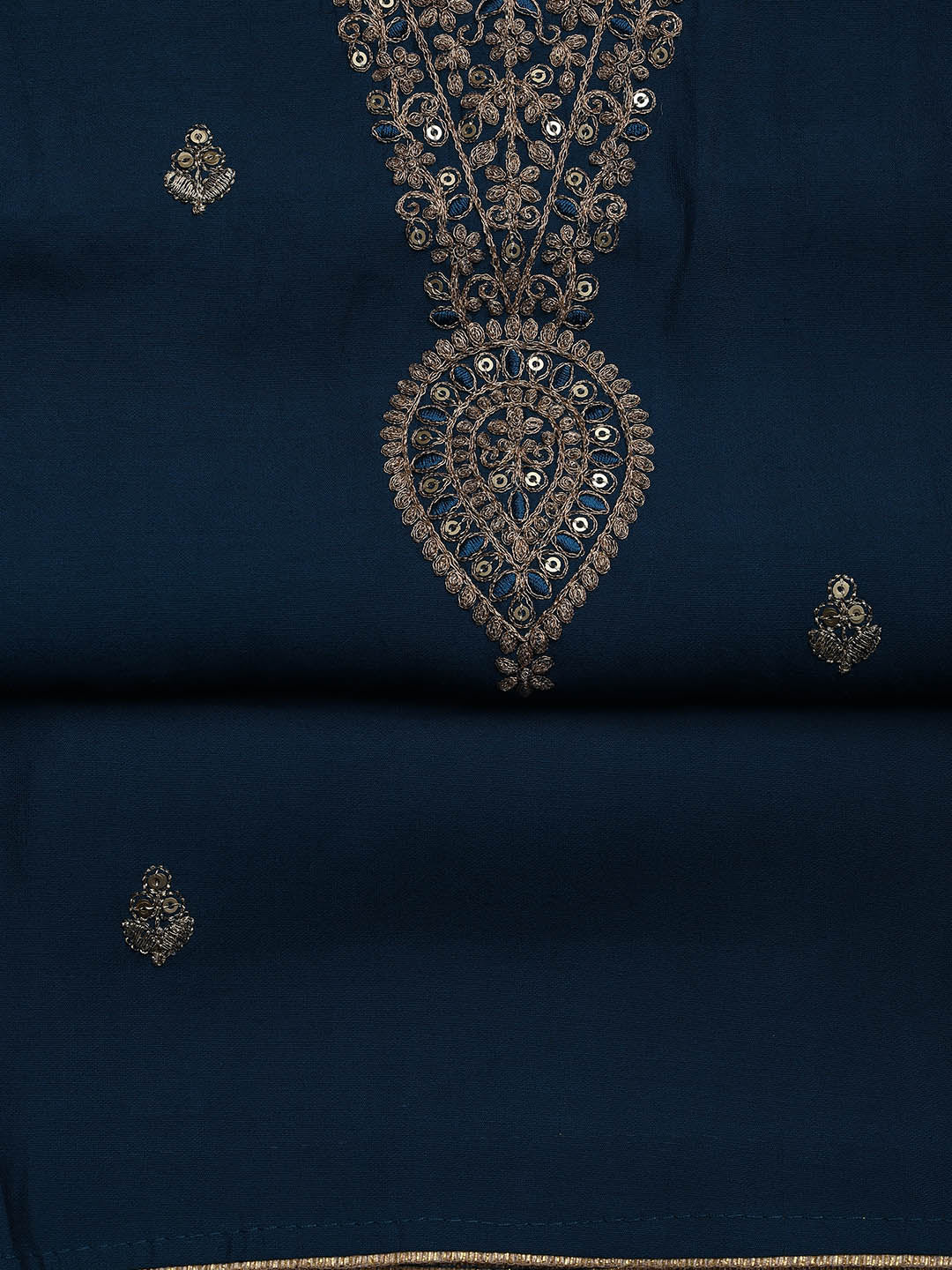Embroidered Chanderi Unstitched Suit Piece With Dupatta