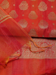 Woven Chanderi Unstitched Suit Piece With Dupatta