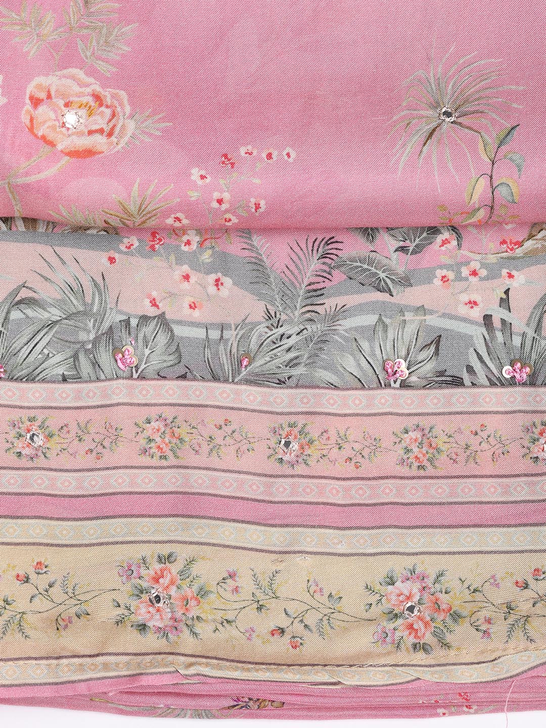 Printed Muslin Unstitched Suit With Dupatta