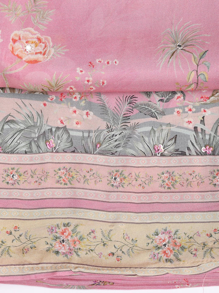 Printed Muslin Unstitched Suit With Dupatta