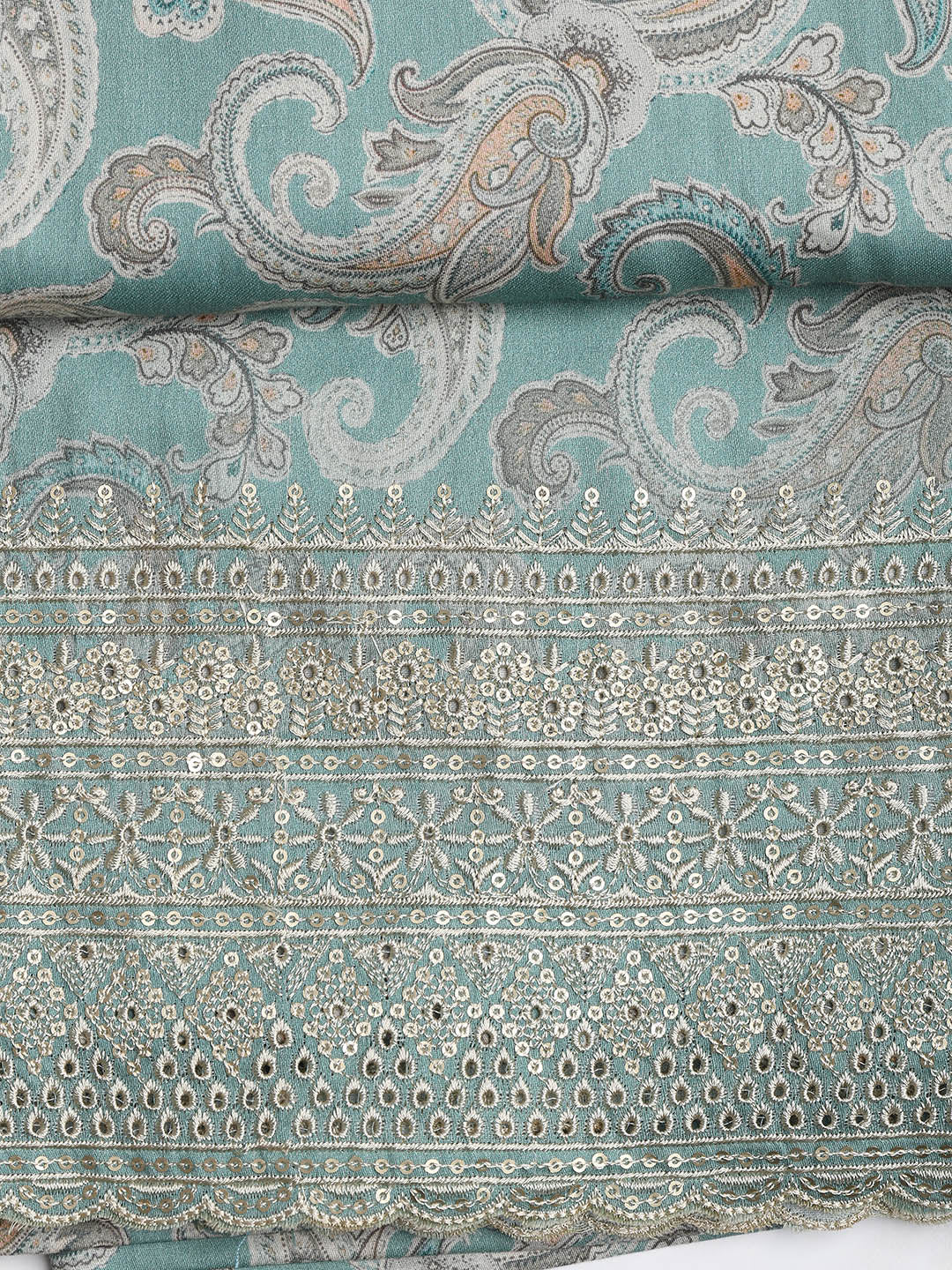 Embroidered Muslin Unstitched Suit With Dupatta