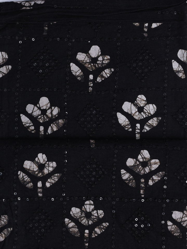 Printed Cotton Blend Unstitched Suit With Dupatta
