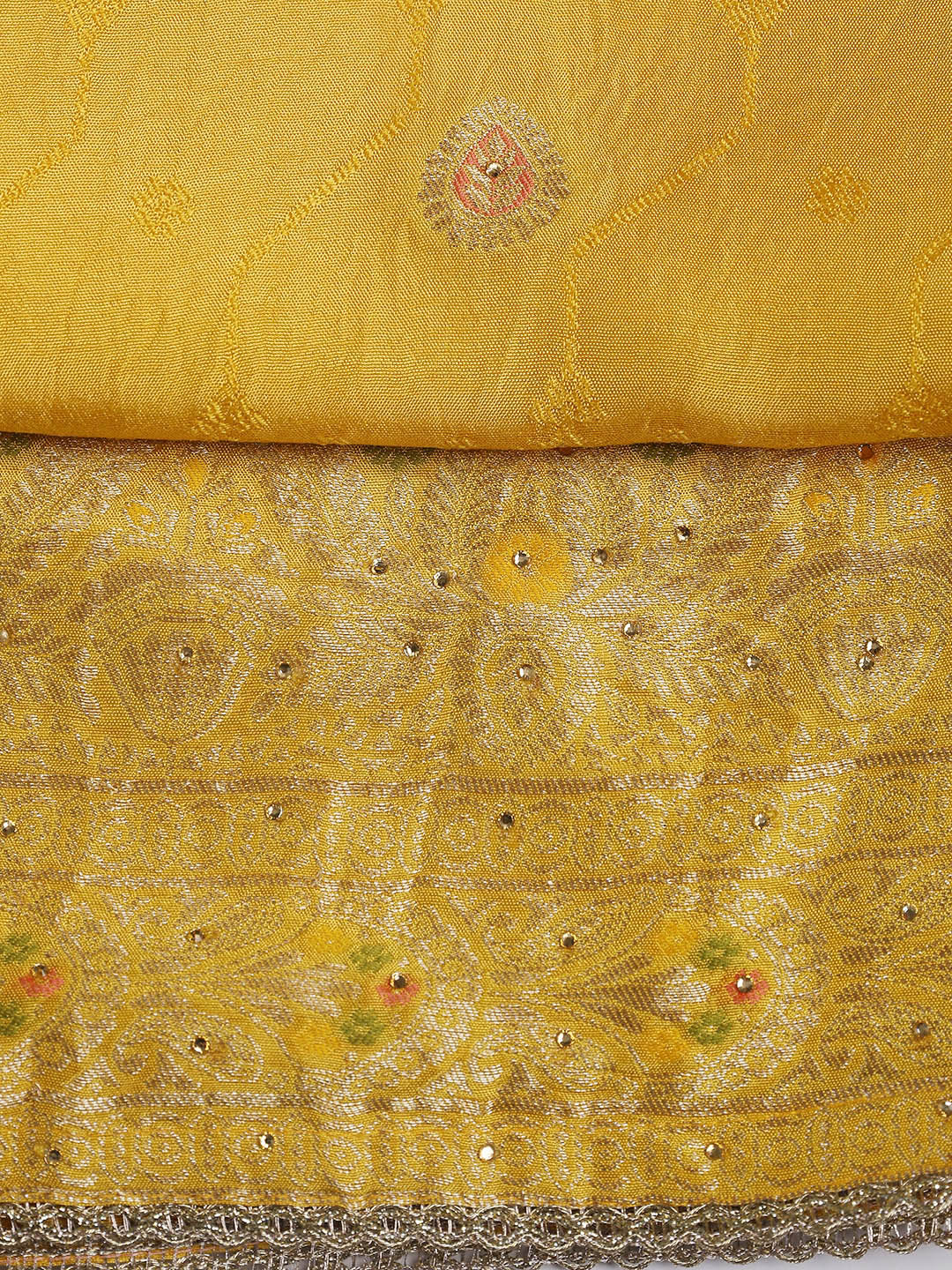 Woven Chanderi Unstitched Suit Piece With Dupatta