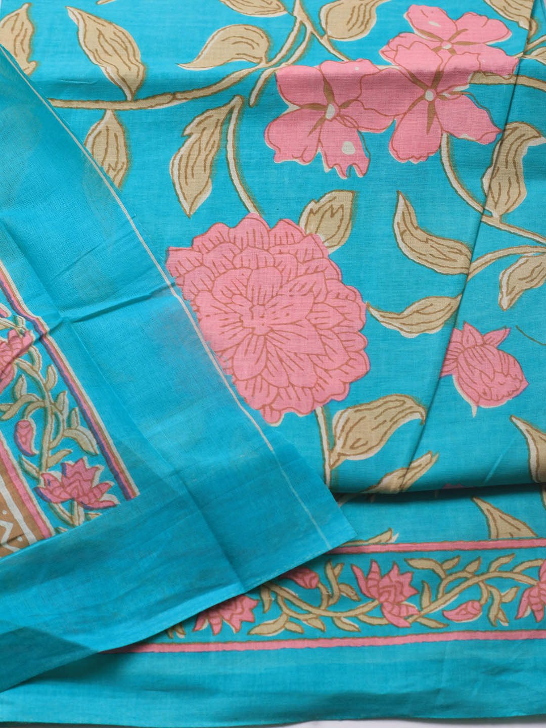 Printed Cotton Blend Unstitched Suit Piece With Dupatta
