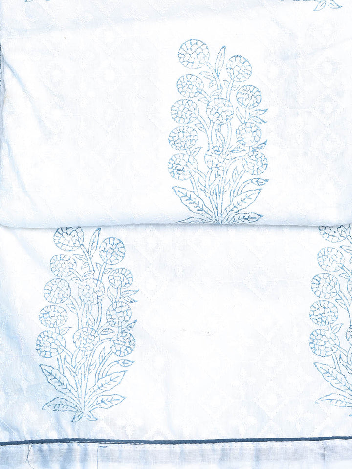 Printed Cotton Blend Unstitched Suit With Dupatta