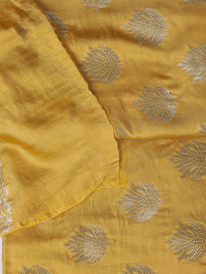 Woven Chanderi Unstitched Suit With Dupatta