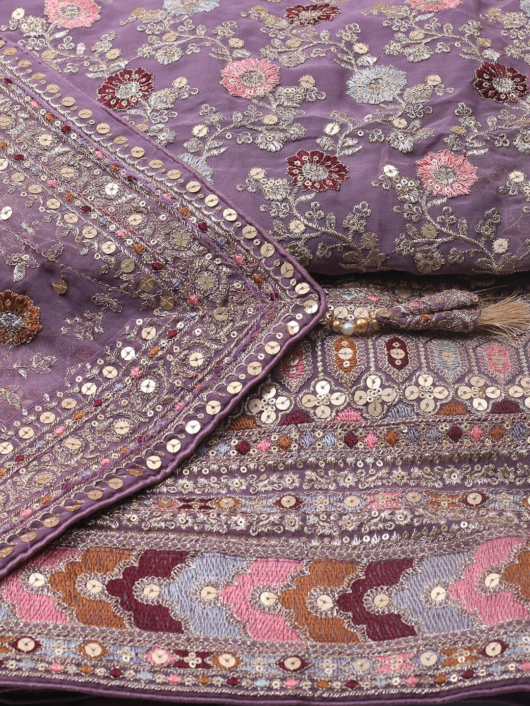 Embroidered Georgette Unstitched Suit Piece With Dupatta