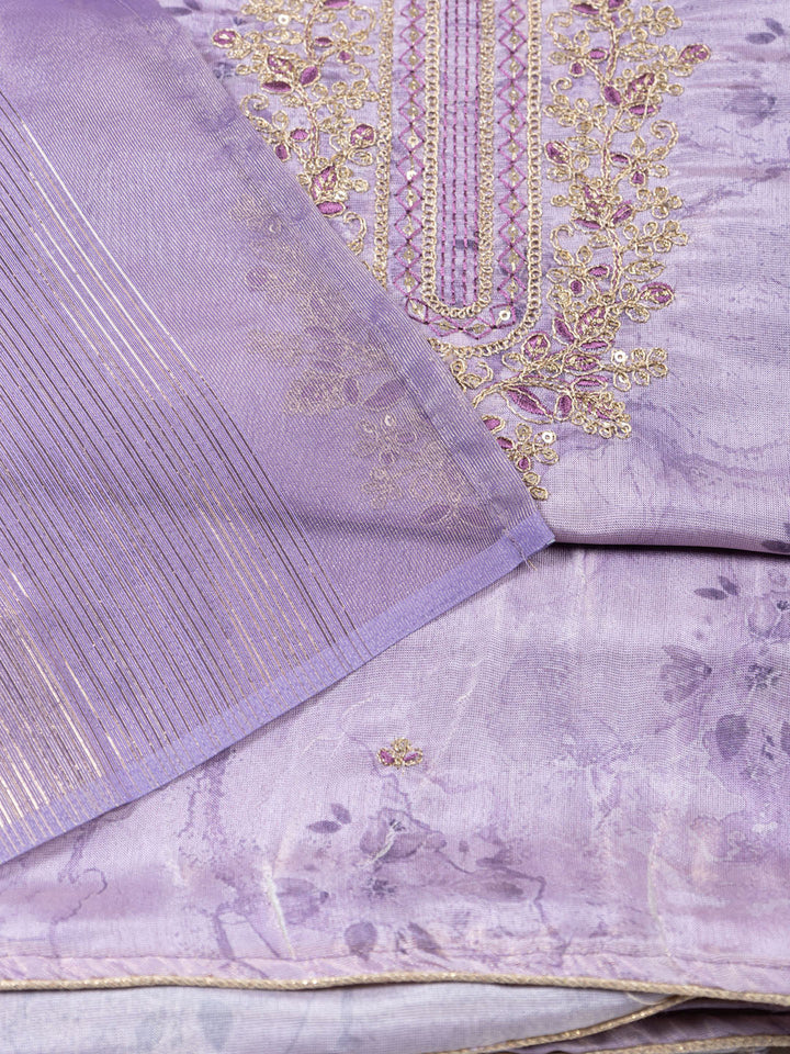 Neck Embroidery Tissue Unstitched Suit With Dupatta