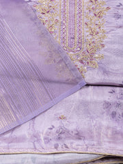 Neck Embroidery Tissue Unstitched Suit With Dupatta