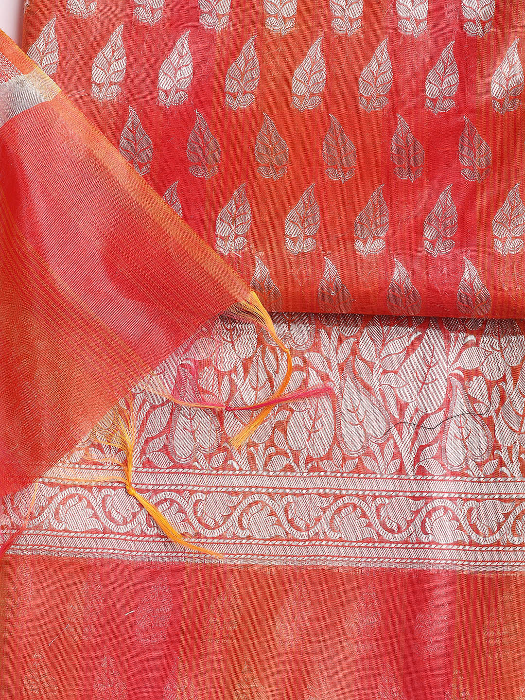 Woven Chanderi Unstitched Suit With Dupatta