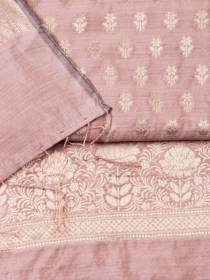 Woven Chanderi Unstitched Suit With Dupatta