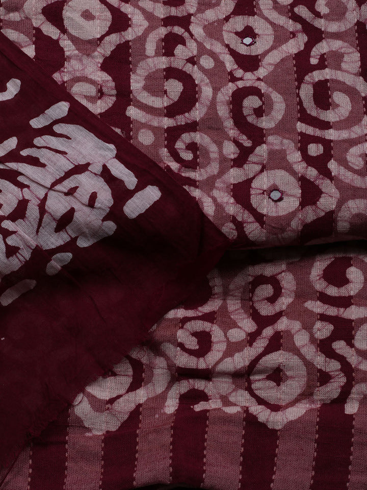 Printed Cotton Blend Unstitched Suit With Dupatta