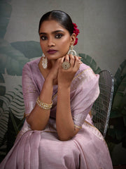 Woven Border Linen Saree