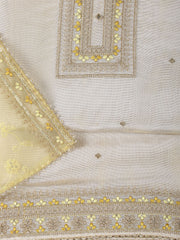 Neck Embroidery Tissue Unstitched Suit With Dupatta