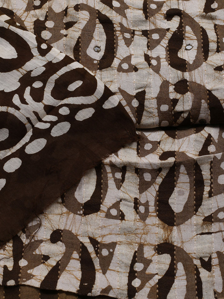 Printed Cotton Blend Unstitched Suit With Dupatta