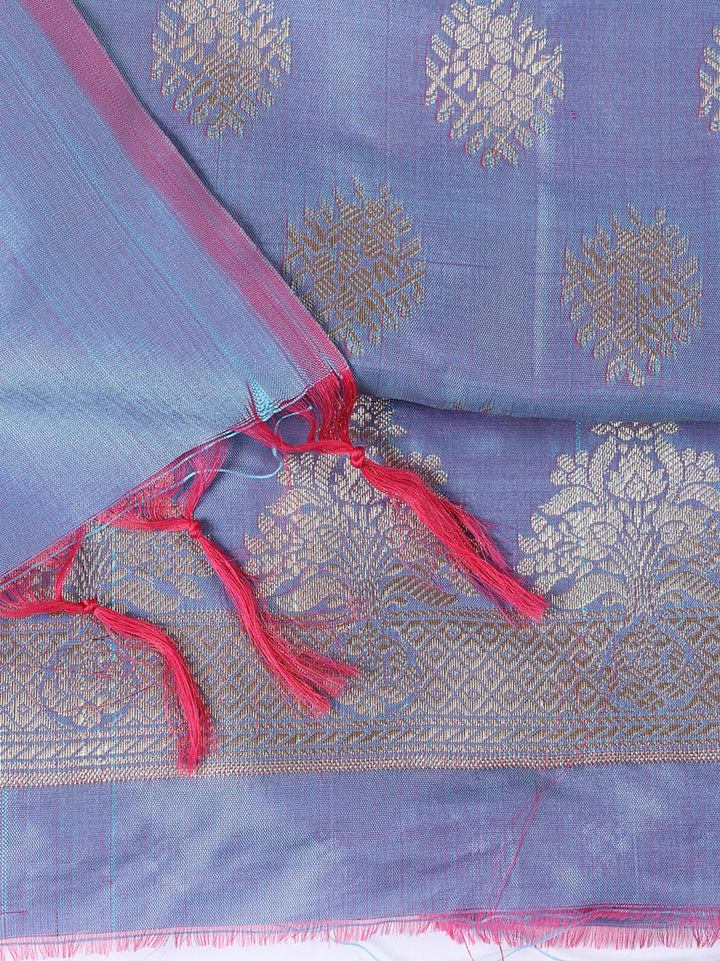 Woven Chanderi Unstitched Suit Piece With Dupatta