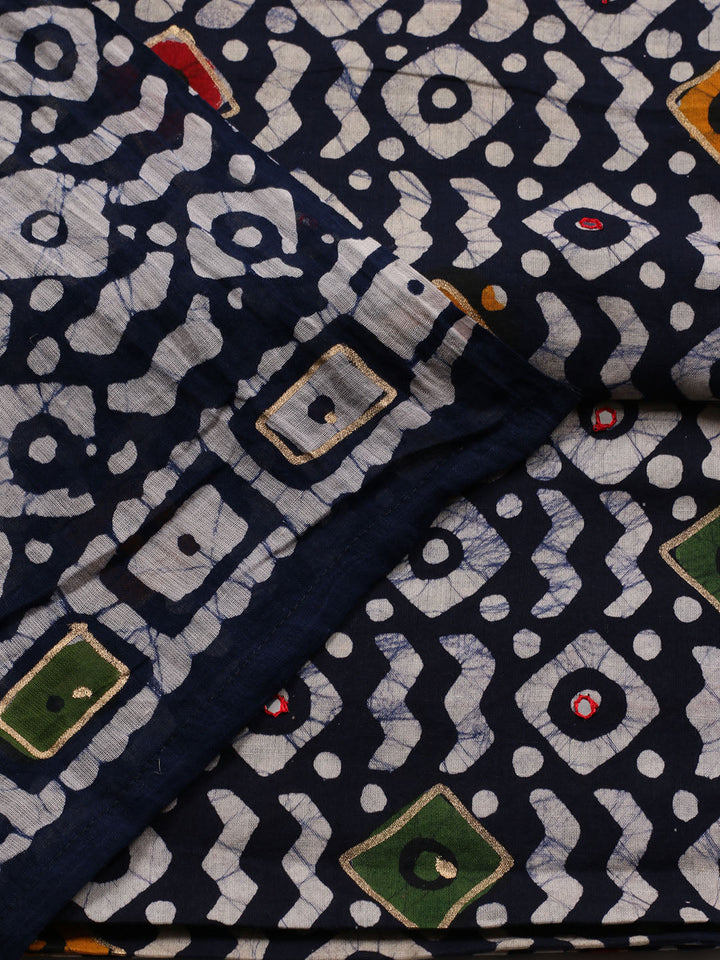 Printed Cotton Blend Unstitched Suit With Dupatta